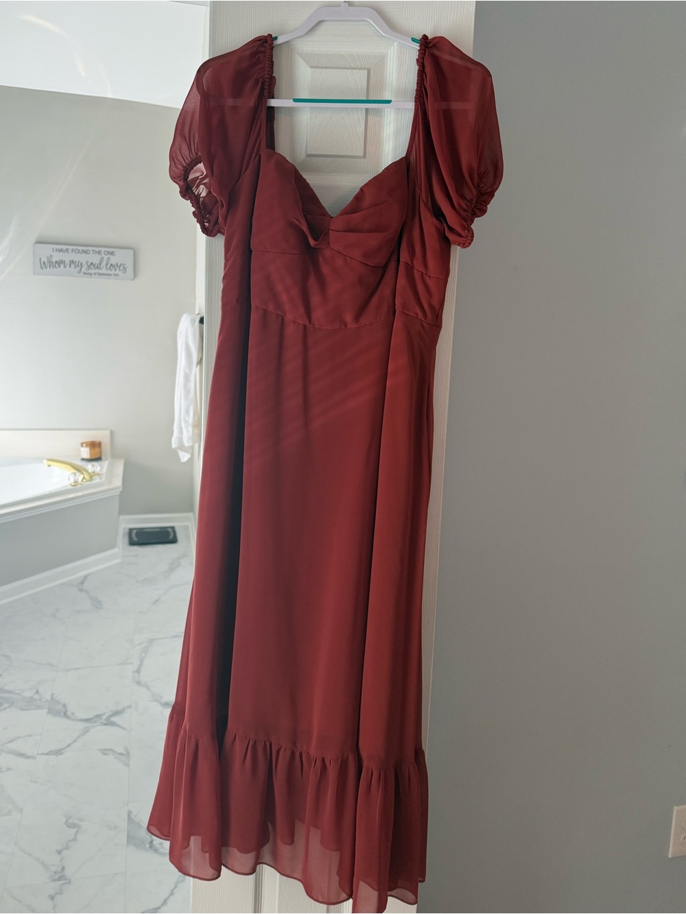 Azazie Bridesmaid Baby Doll Midi Dress